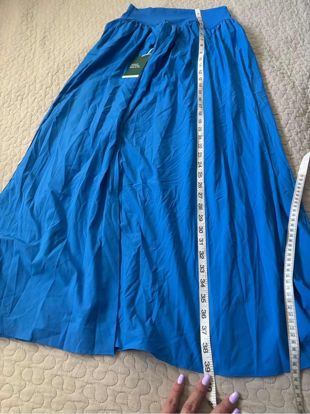 HALARA Bright Blue High Waisted 2-in-1 Flowy Quick Dry Maxi Skirt - Picture 11 of 14